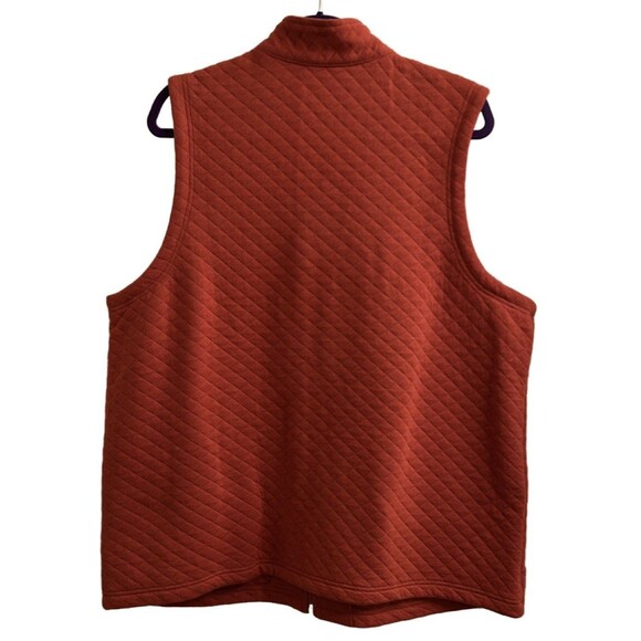 CJ Banks Women's 2X Orange Quilted Full Zip Vest Zipper Front Pockets - Picture 2 of 6